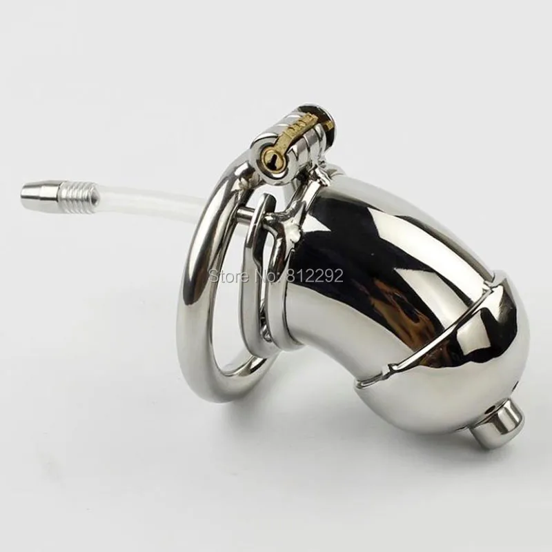 NEW Male Chastity Device Sex Penis Lock Anti-Erection Cock Cage With Removable Urethral Sounds Catheter Spiked Ring Sex Toys