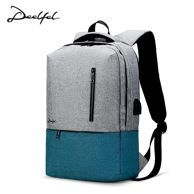 

DEELFEL 15 inch Laptop Backpack USB Charging Anti Theft Backpack Men Women Travel Backpack Waterproof School Bag Male Mochila