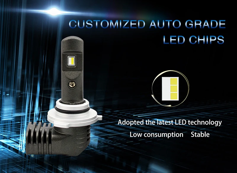CNSUNNYLIGHT LED H11 H8 H16 H7 9005 9006 Altra Mini Slim LED Car Headlight Fog Lamps 6500K Cool White +200% Brighter Bulbs, Pair (5)