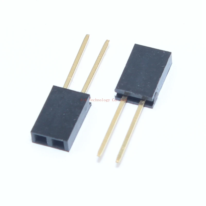 50PCS 2 PIN 11MM Strip Connector Socket 1X2 2PINSingle Row Straight FEMALE PIN HEADER 2.54MM PITCH pin long  FOR arduino PCB 2