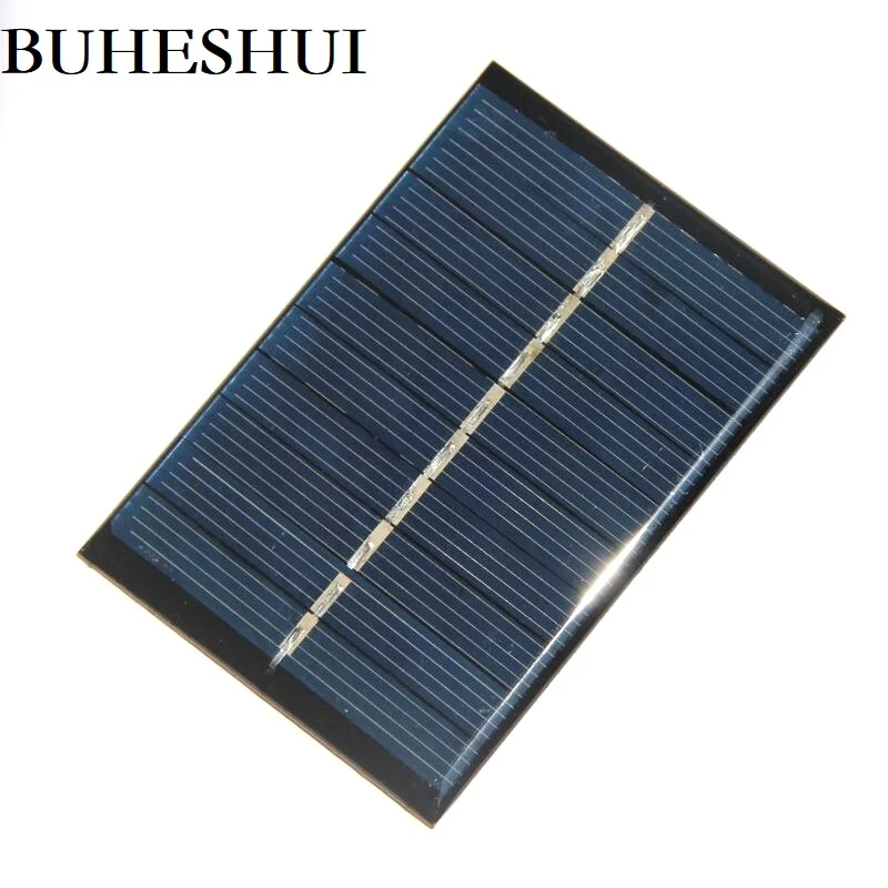 

BUHESHUI Epoxy Mini Solar Cell DIY Solar Panel Charger Polycrystalline 0.6W 5V For 3.7V Battery Light Education 80*55mm 100pcs