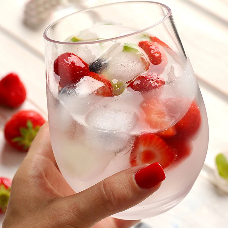 

1pcs Wine Glass Shatterproof Plastic unbreakable PCTG Red Wine Tumbler Glasses Cups Reusable Transparent Fruit Juice Beer Cup