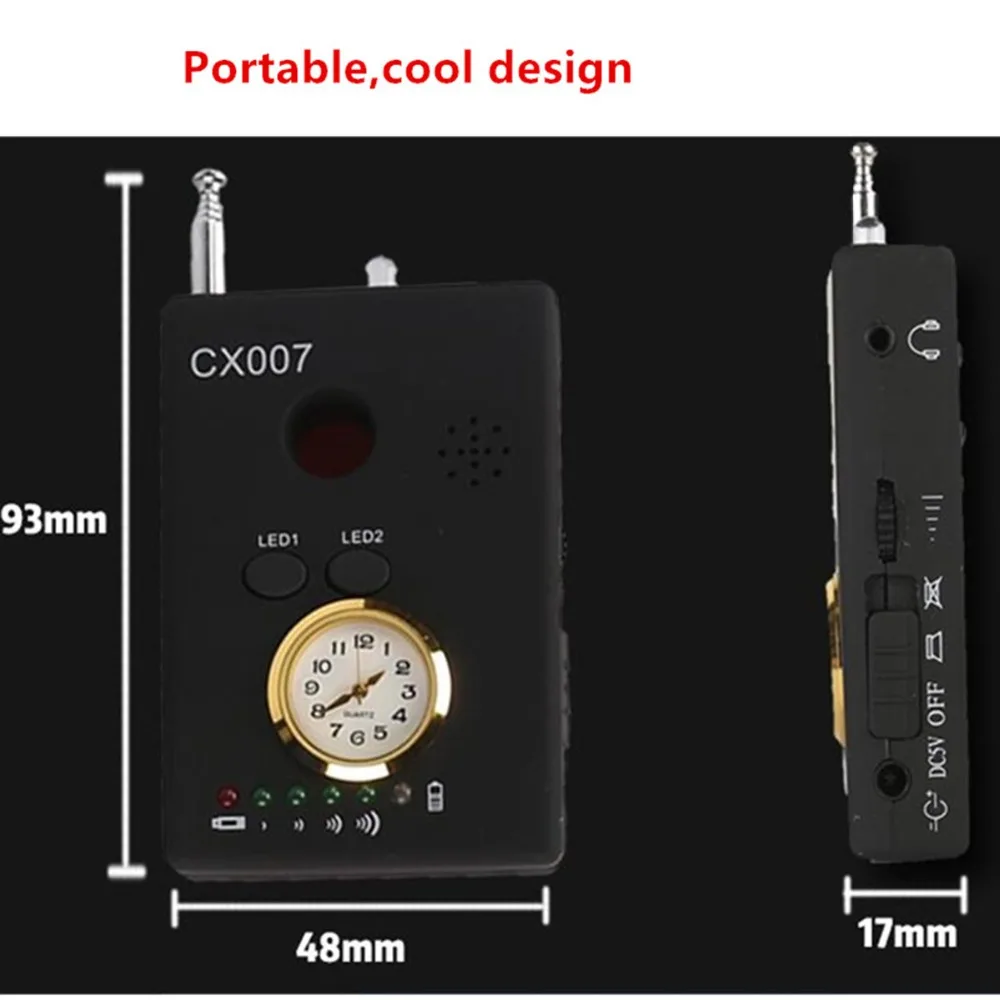 CX007 RF GSM устройство обнаружения мульти-функция радиочастотного сигнала Камера телефон GSM gps Wi-Fi обнаружитель подслушивающих устройств Finder с сигналом тревоги человек безопасности