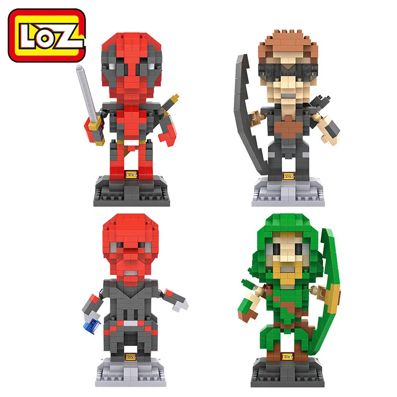 

LOZ Blocks Super Heroes Building Blocks Arrow Hawkeye Red Skull Deadpool Bricks Figure Building Blocks Set Toys 9520-9523