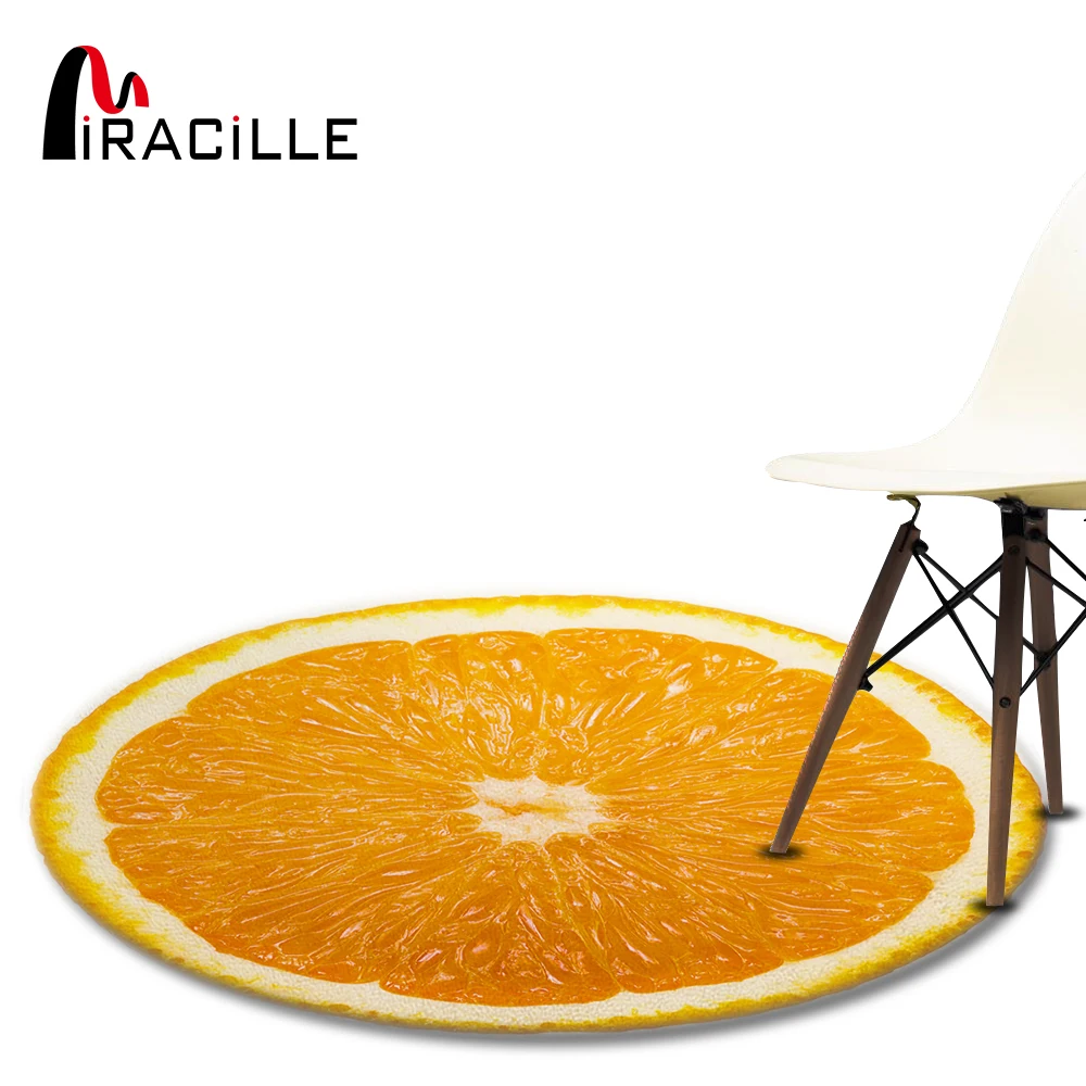 Pаспродажа Miracille 3D принт фрукты круглый ковер мягкая Коралловая бархатная кровать гостиная коврик нескользящий коврик для ванной комнаты стол Chiar Yoga к...