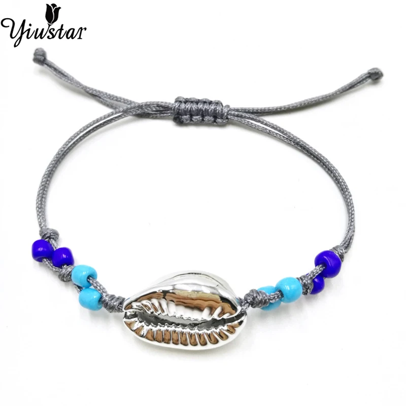

Yiustar Beautiful Handmade Natural Seashell Hand Knit Bracelet Shells Bracelets Women Accessories Beaded Strand Bracelet Bijoux