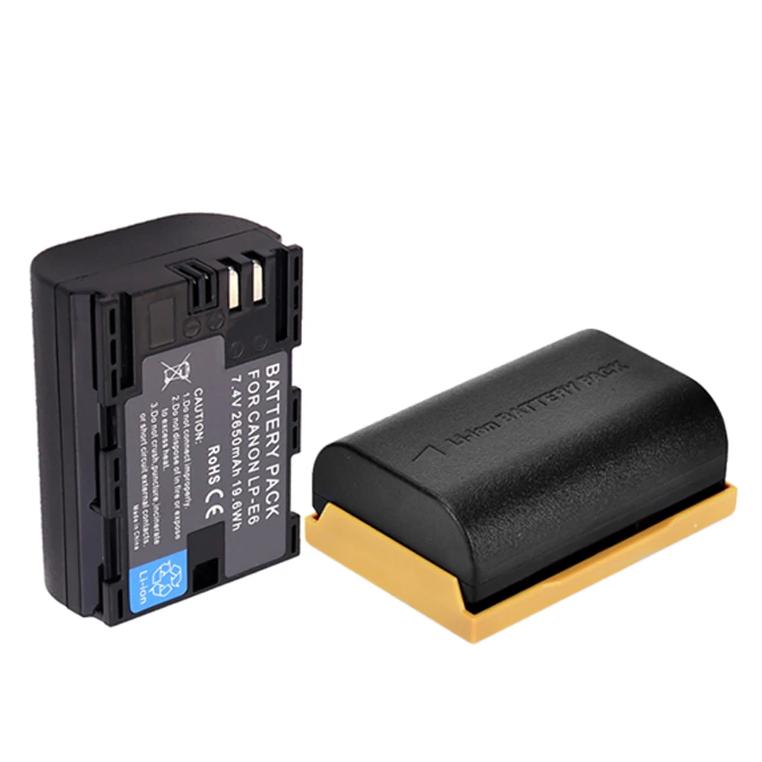 Buy 2x Fully Decoded 2650mAh LP E6 LP E6 LPE6 Camera Battery for Canon 5D Mark