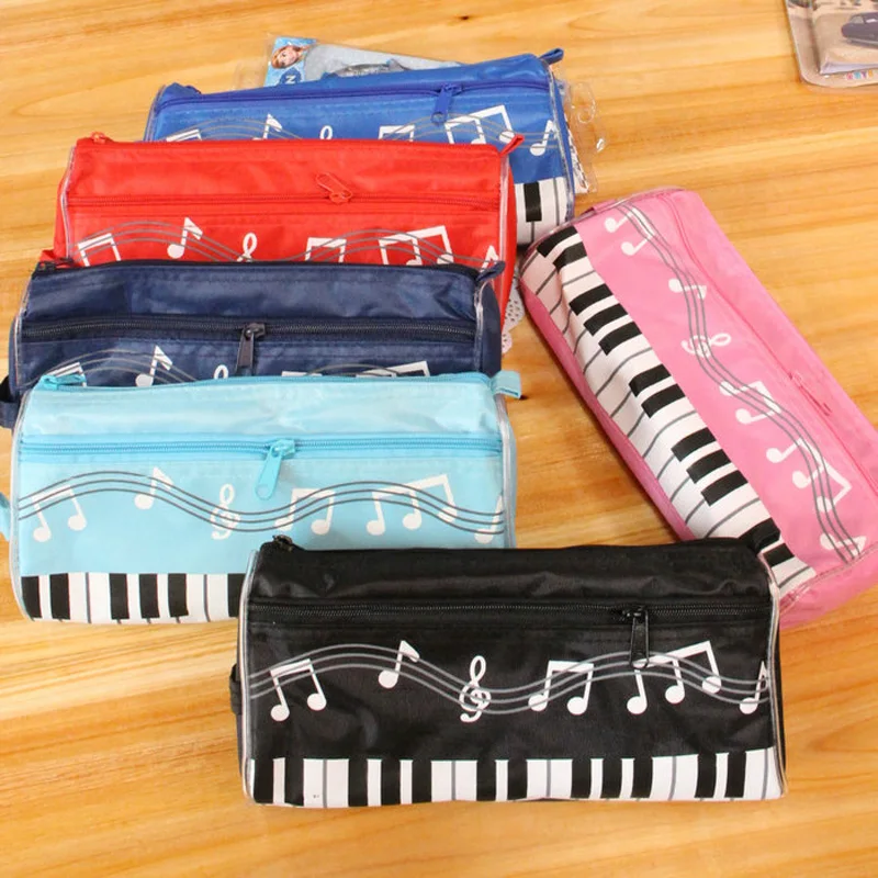 

Cute Mini Pencil Bag Pen Eraser Ruler Holder Home Sundries Pouch Bag Cloth Musical Piano Keyboard School Stationery