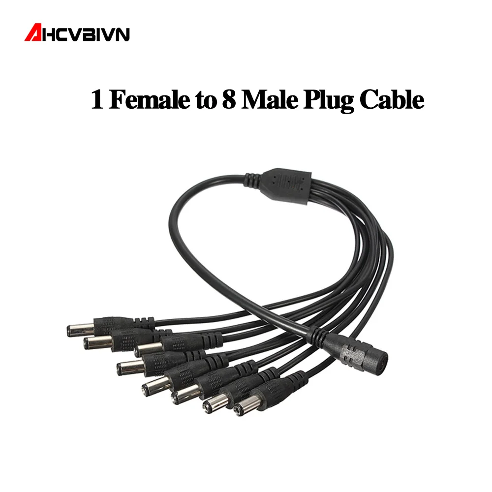 

New Arrived High Quality 8 Ways Splitter DC Power Cable Extension Cord For Secuirty System Camera CCTV Power Cord
