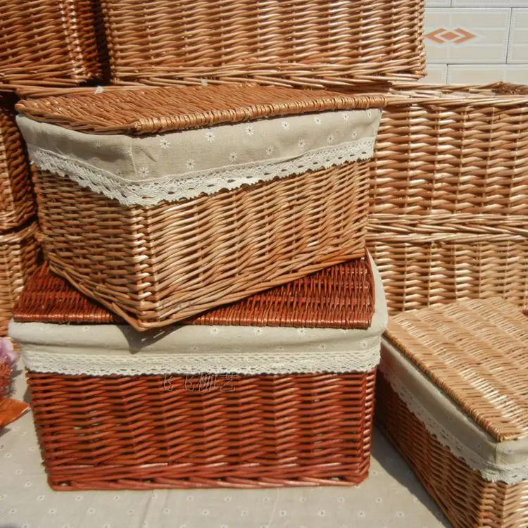 Compra recipientes de almacenamiento de mimbre online al por mayor de