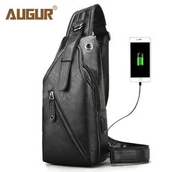Augur Diseñador de la Marca Usb Antirrobo Bolsa de Viaje Crossbody Bolsas de Hombro para Hombre Pu Impermeable Paquete de Bolsa de Pecho Bolsas de Moda Masculina Augur Diseñador de la Marca Usb Antirrobo Bolsa de Viaje Crossbody Bolsas de Hombro para Hombre Pu Impermeable Paquete de Bolsa de Pecho Bolsas de Moda Masculina