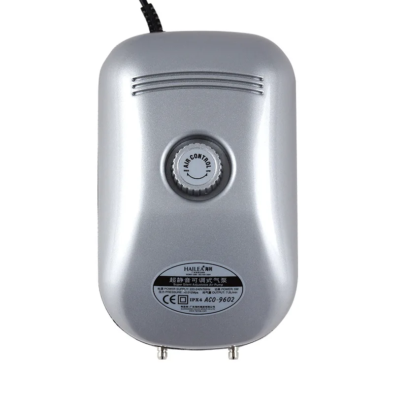 Hailea aco-9602 Silent 5W 7.2LMin Double Outlets Aquarium Fish Tank Air Flow Adjustbale Air Pump Submersible Oxygen Pump (2)
