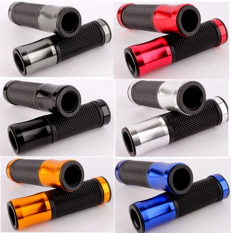 Motorcycle CNC Aluminum Rubber Gel Hand Grips with bar end for 7/8" Handle Bars