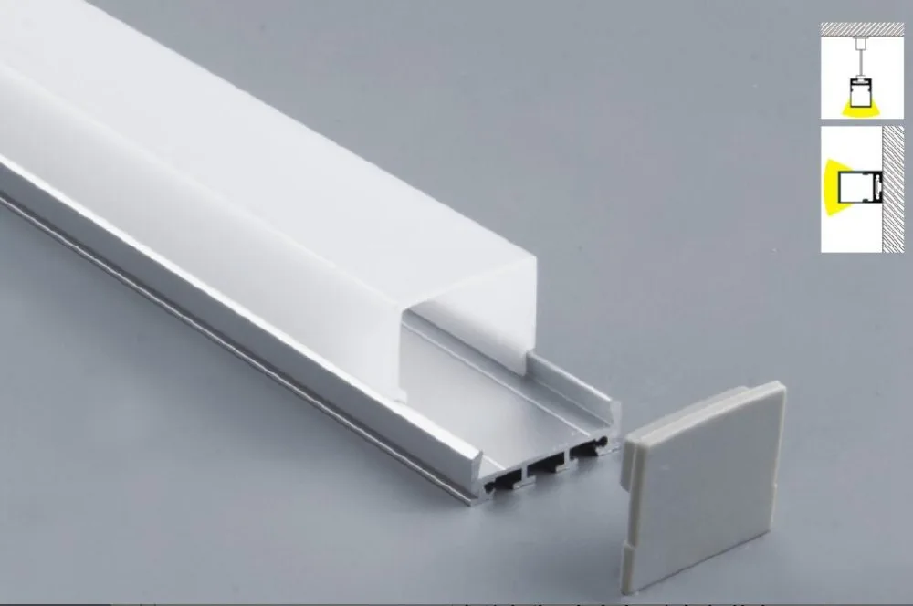 

Free Shipping 2m/pcs 15pcs/lot led aluminum profile with milky diffuse or clear cover for led strips Decoration
