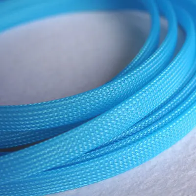 6 мм Плетеный расширяемый рукав ПЭТ плотный провод обёрточная бумага высокая плотность изолированный кабель жгут линия Защитная крышка оболочка одного цвета - Цвет: UV Blue