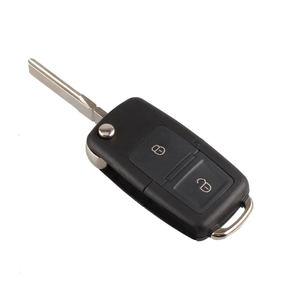 

2 Buttons Remote Flip Folding Car Key Shell Case Replacement for VW Volkswagen Golf MK4 Bora Transporter T5 Polo Uncut Blade