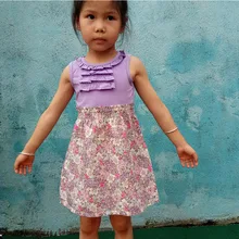 Детское платье без рукавов для девочек летние платья с цветочным принтом для девочек 2-6 лет Детская одежда детское хлопковое платье принцессы