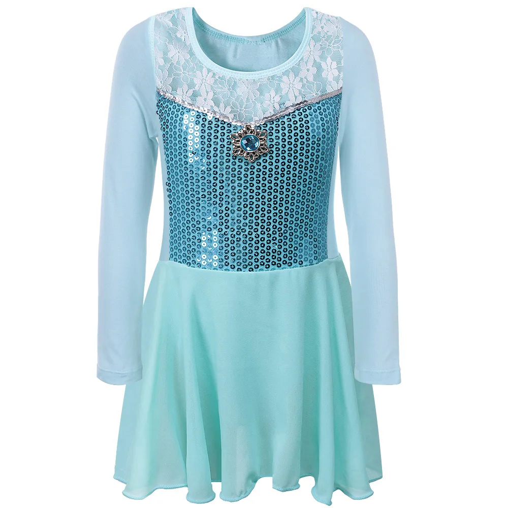 2017 Kids Girls Fro.zen Anna&Elsa Princess long Sleeve Ballet
