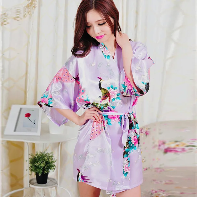 online shop short sleeve floral sexy plus size women silk robe lady plus size silk robe