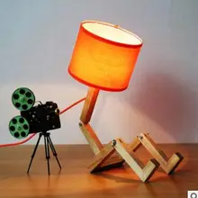 Скандинавский просто деревянный гостиная Настольная лампа Искусство Creatuve дизайнер свет спальня бар свет со светодиодной лампы