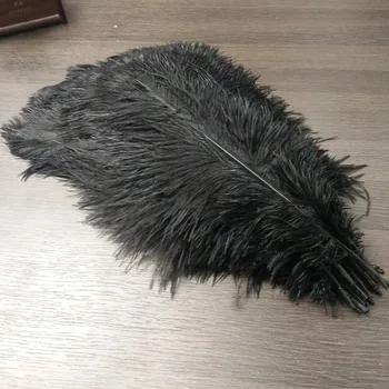 

Gorgeous 10PCS/lot Beautiful high-quality black ostrich feathers 40-45 cm / 16-18 inch, wedding feather decorations