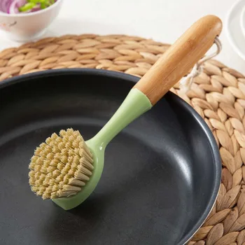 

OTHERHOUSE Bamboo Cleaning Brush Long Handle Washing Brush For Pot Pan Glass Window Cleaner Dish Brush Kitchen Accessories