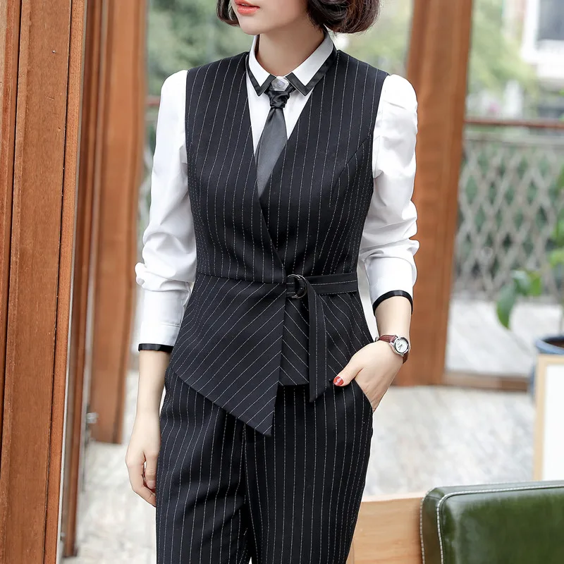 Pour Skirt Élégant grey Formelle Femmes blackvest Vêtements Costumes Vest vest Jupe Blue Et Nouvelle blue Andpant Bureau 2018 Gilet Costume Bande Suit Mode Suit black Courtes Suit Dames Work Wear L'été Hw4t8xnnq