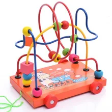 WYNLZQ случайный цвет игрушка для раннего развития детей детские цветные красочные деревянные игрушки вокруг бисера обучающая игра подарки взрослые игрушки