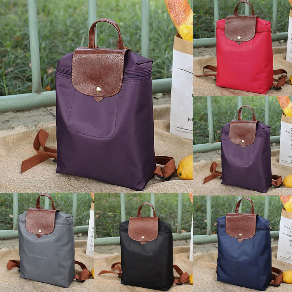 

2018 Leisure Travel Nylon Zipper Bag Student Backpack Folding Bag Shoulder Bag For Girls Rucksack Female Travel Backpack Mochila