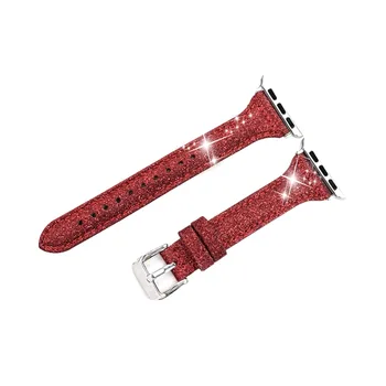 

Glitter Genuine Leather for Apple Watch Band 42mm 38mm Watchband for iwatch 3/2/1 T Shape Bracelet Belt Replacement Straps