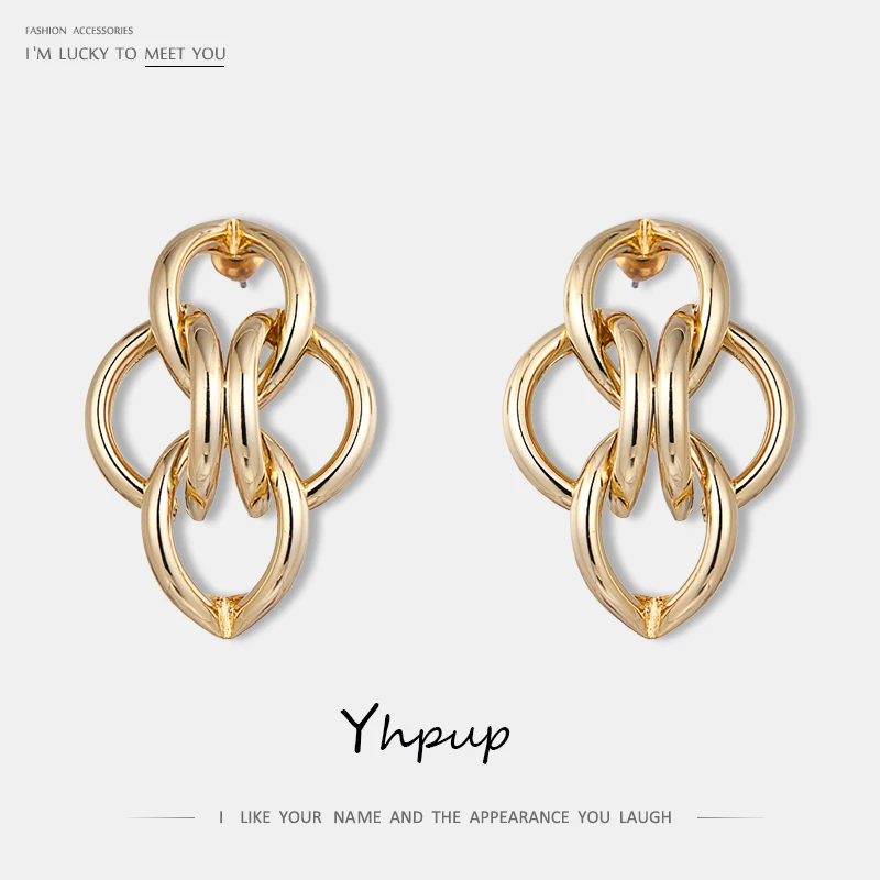 Yhpup, персонализированные минималистичные геометрические серьги-гвоздики, Необычные витые серьги для женщин, вечерние ювелирные изделия в букле Brinco d'oreille