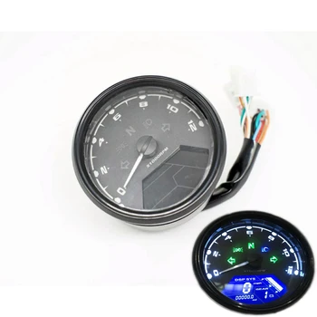 

Universal Digital Speedometer Odometer Tachometer Motorbike Dual Speed LCD Screen Gauge for 2-4 Cylinders Motorbike Speed Meter