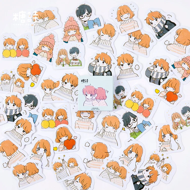

45 Pcs/lot Sweet Warm Couples Decorative Stationery Stickers Scrapbooking Diy Diary Album Stick Label