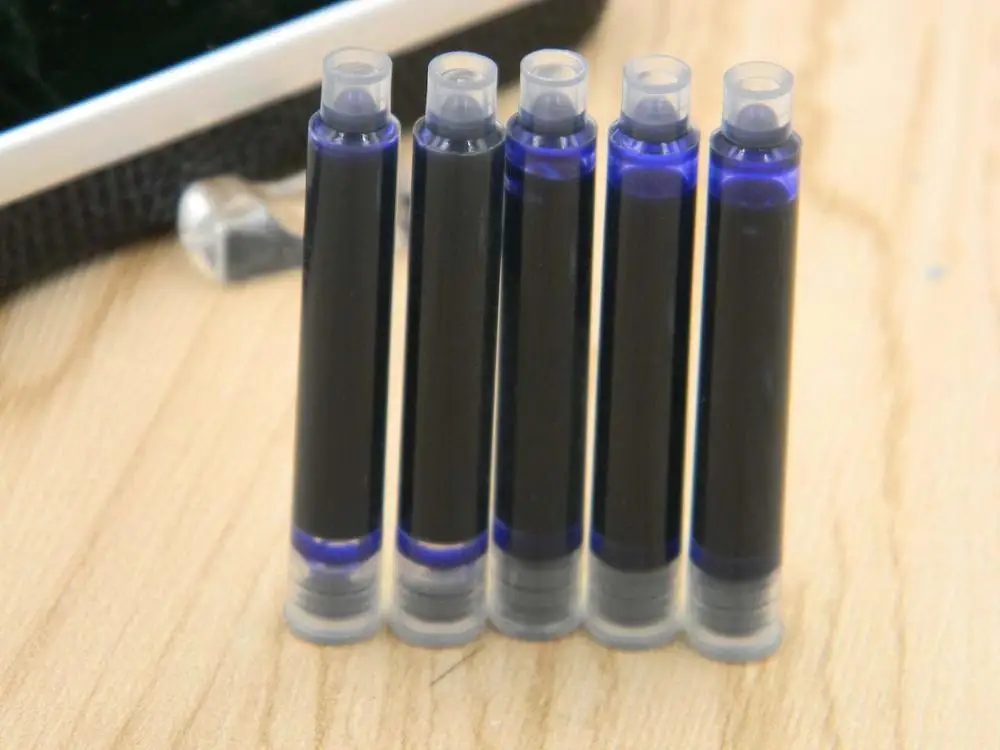 Классическая Серебристая прозрачная пластиковая перьевая ручка EF - Цвет: 10PC BLUE