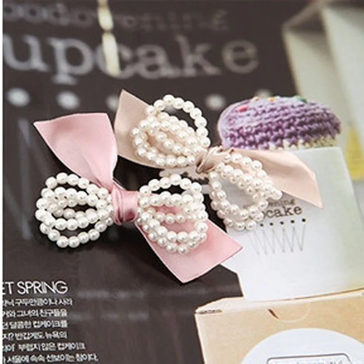 T0149 South Korea accessories wholesale Korean version of the new site selling pearls bowknot