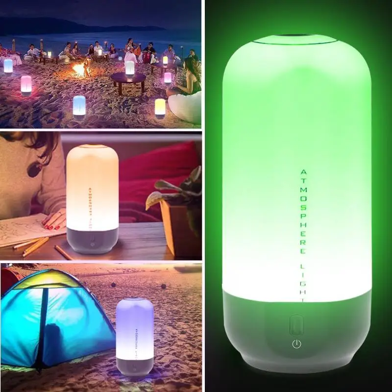 Wireless led table lamp touch sensor control dimmable rgb color change