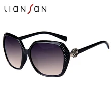 Liansan винтажные Ретро квадратные негабаритные пластмассовые Солнцезащитные очки женские роскошные брендовые дизайнерские модные розовые черные коричневые LSPZBJ5041