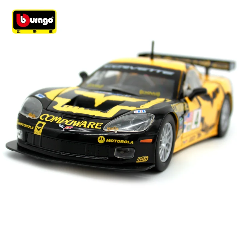 Bburago 1:24 Chevrolet Corvette C6R трек автомобиль литье под давлением открытые двери