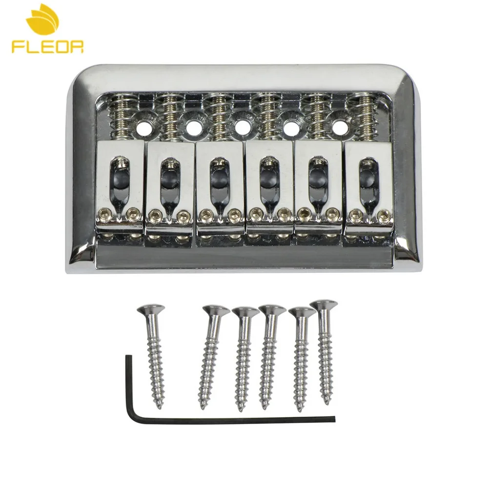 Buy FLEOR Zinc Alloy 77mm Hardtail Electric Guitar Bridge Top Load Chrome for 6