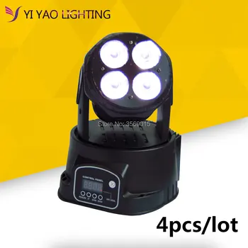 

4pcs/lot led mini wash moving head light 4x20w rgbw quad DMX 14 channels