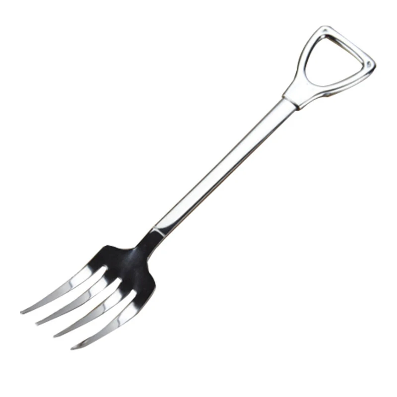 1 pz In Acciaio Inox Cucchiaio Forchetta Manico Lungo Cucchiai Forchette Ice Cream Tea Torta Forchetta Da Tavola Creativa per la Casa coffee Shop