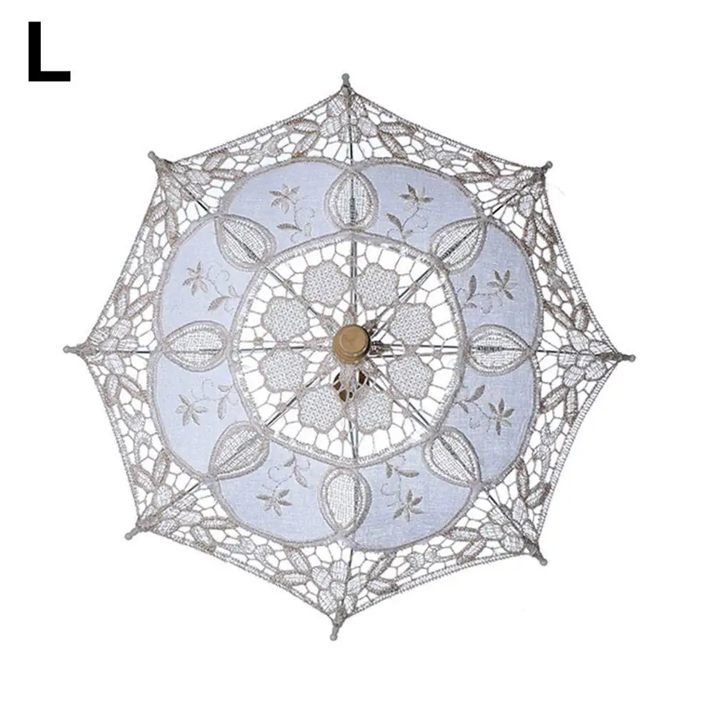 Ручной работы кружева зонтик в западном стиле сценическое шоу фотография Свадебный зонтик белый - Цвет: L