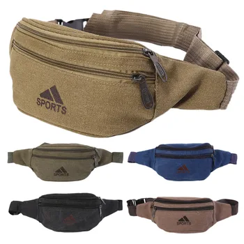 THINKTHENDO Fashion Durable Men Fanny Waist Pack Belt Hip Bum Military Bag Pouch Three Zipper Pockets thinkthendo novelty fun men women dad bag dad bod waist bags beer fat hairy belly fanny polyester pack