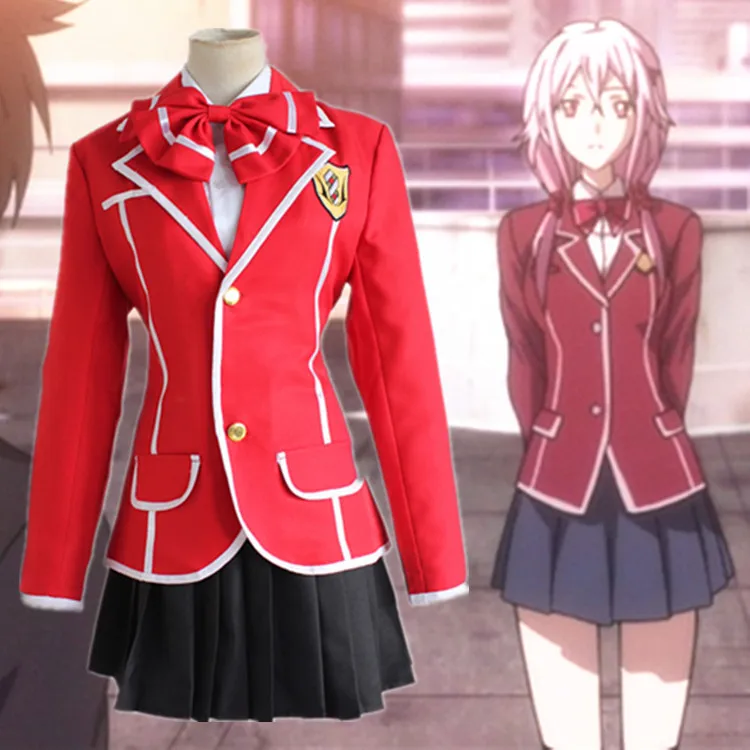 Аниме Guilty Crown Yuzuriha Inori Косплей Костюм Полный комплект школьная форма (куртка + юбка