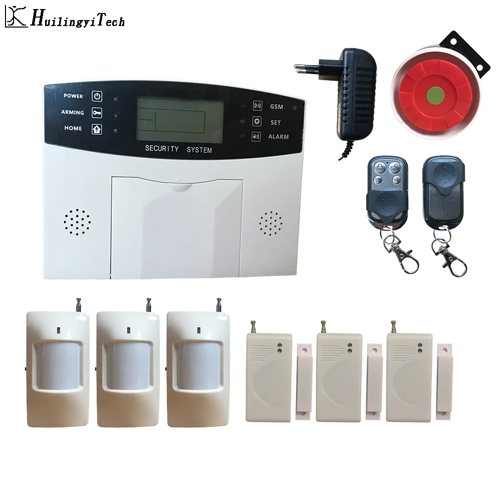 

GSM Wireless Home Business Burglar Security Alarm System APP Control Siren RFID Motion Detector PIR Smoke Sensor
