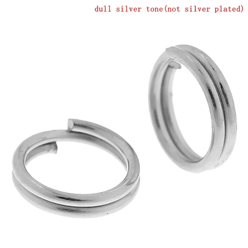 

DoreenBeads 800 PCs dull silver color Double Loops Open Jump Rings 6mm Dia. Findings (B04154)