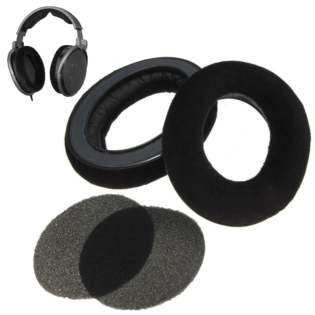 

New Black Fashion Headphone Replacement Soft Foam Ear Pads For Sennheiser HD545 HD565 HD580 HD600 HD650 headphones with Ear Cup
