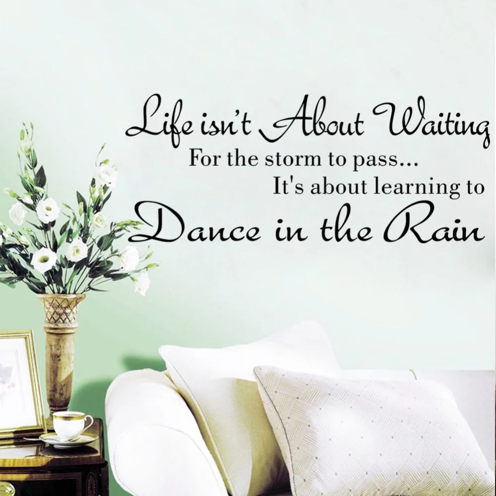Life is not About Waiting Inspirational quotes Removable Cute Art Characters Writing Vinyl PVC Decal Wall Sticker Home Decor