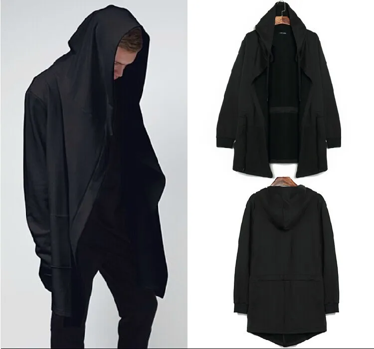 

Original design men's clothing sweatshirt spring autumn hoodie men hood cardigan mantissas black cloak outerwear oversize