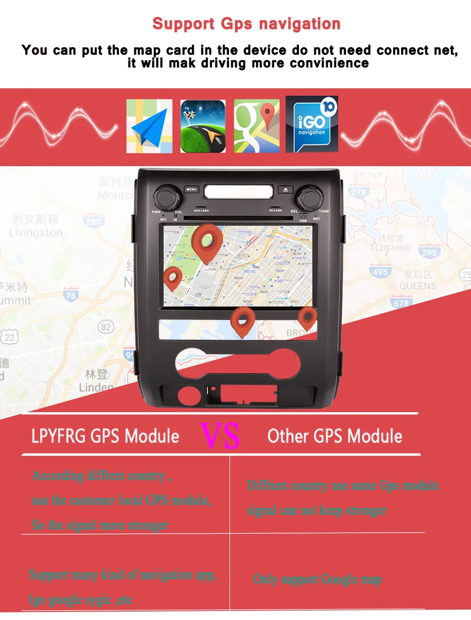 Excellent Android 9.0 Car DVD Player for Ford F150 3/4G wifi DVR Tape Recorder f150 car radio f150 dvd 2009 2010 2011 2013 2014 head unit 6